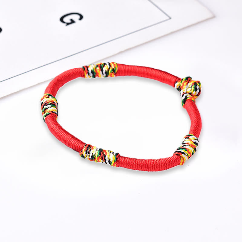 Rotes Armband – Schutz & Glück Balance mit bunten Perlen elastisch.