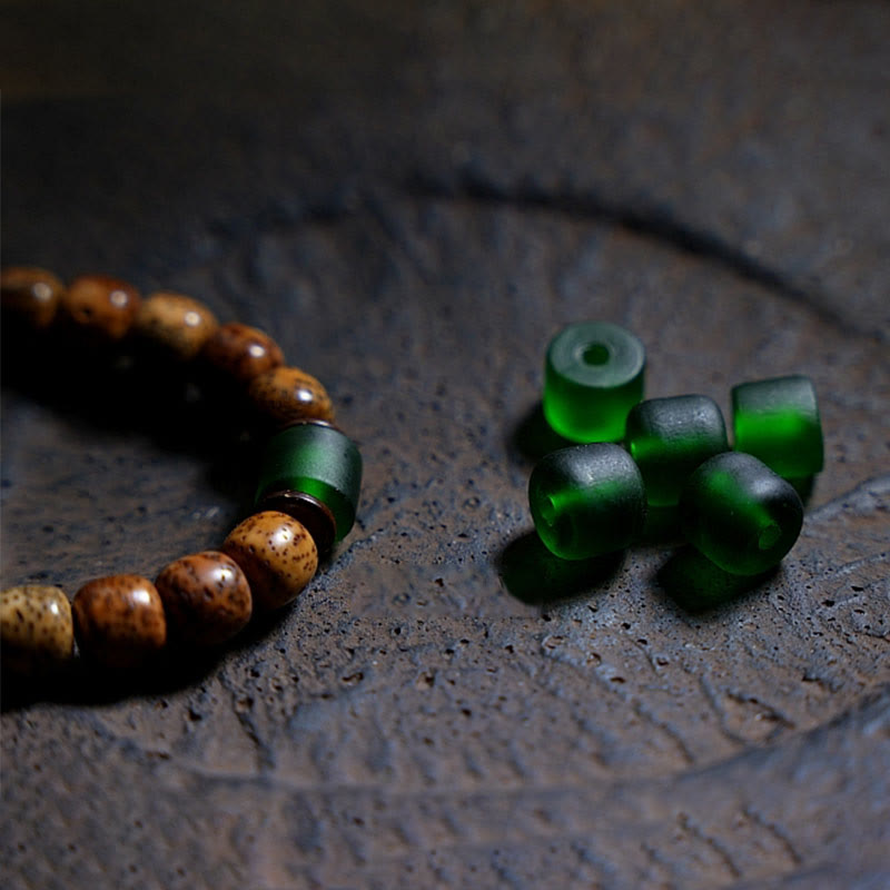 Bodhi Armband Achat Wohlstand braun grüne Perlen Naturstein elastisch