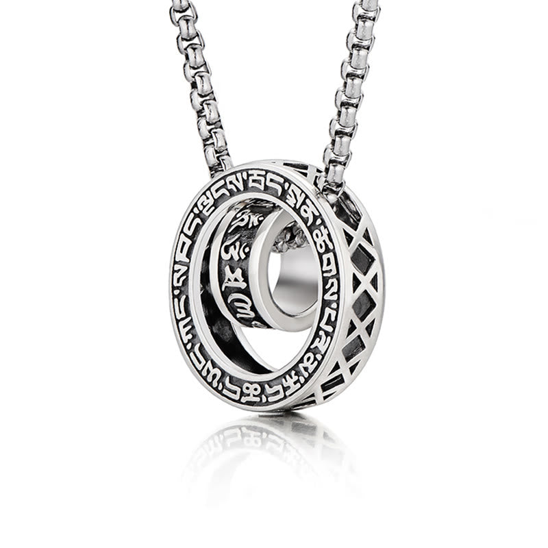 Anhänger Kette Tibetischer Gelassenheit Silber Ringe Mantra