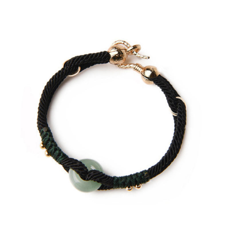 Armband Jade Schwarz Seil Tibet - Glück