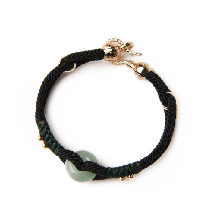 Armband Jade Schwarz Seil Tibet - Glück