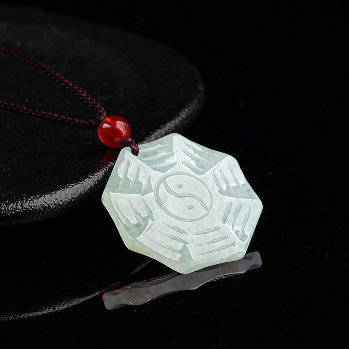 Kette Jade Yin Yang Bagua Natur Glück