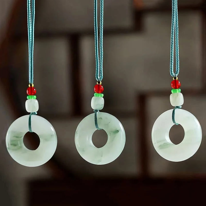 Jade Anhänger Donut Kette Stein Natur