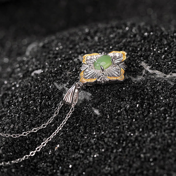 Kette Jade Raute Sterling Heilung