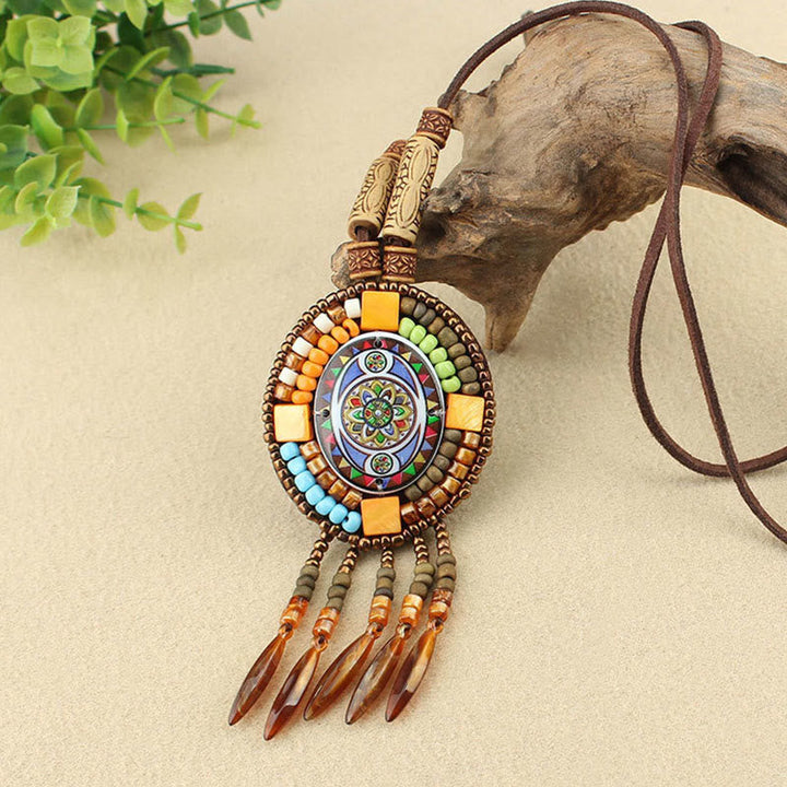 Kette, Mandala, Perlen, Buddha-Anhänger, Kreativität, Boho