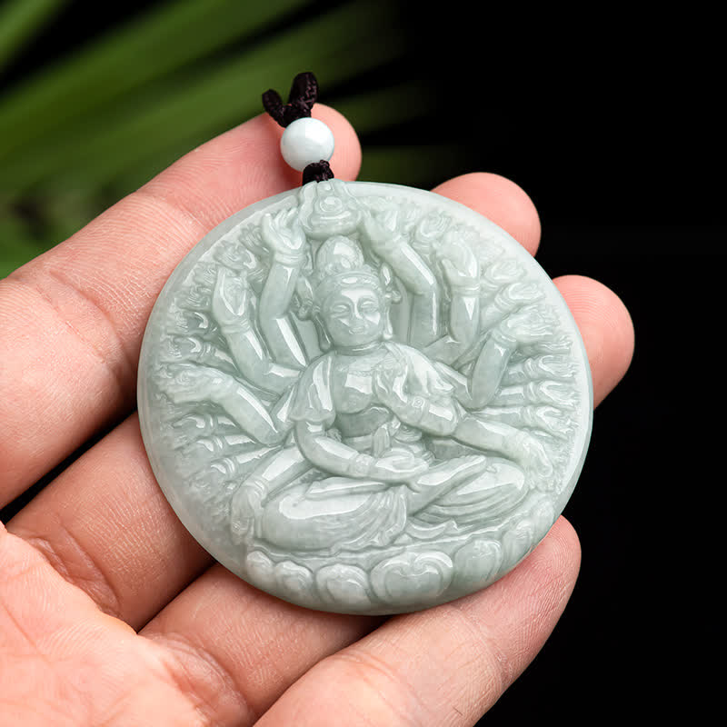 Kette Jade Tausend-Hand Guan Yin Anhänger