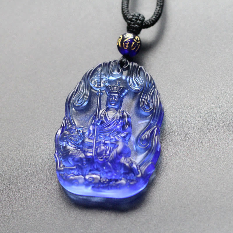 Kette Buddha Liuli Ksitigarbha Klarheit blau Anhänger