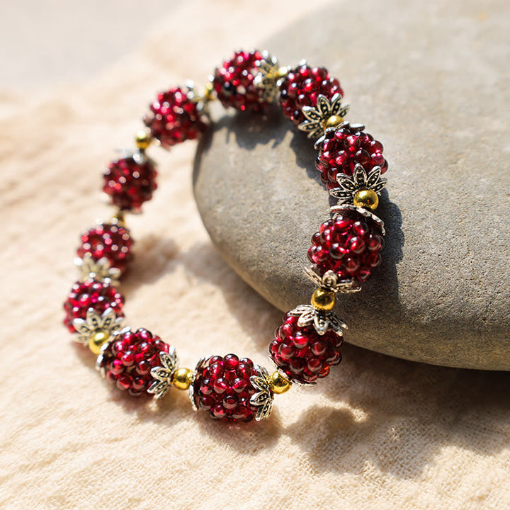 Armband Granat – Heilung rote Perlen Naturstein elegant Schmuck