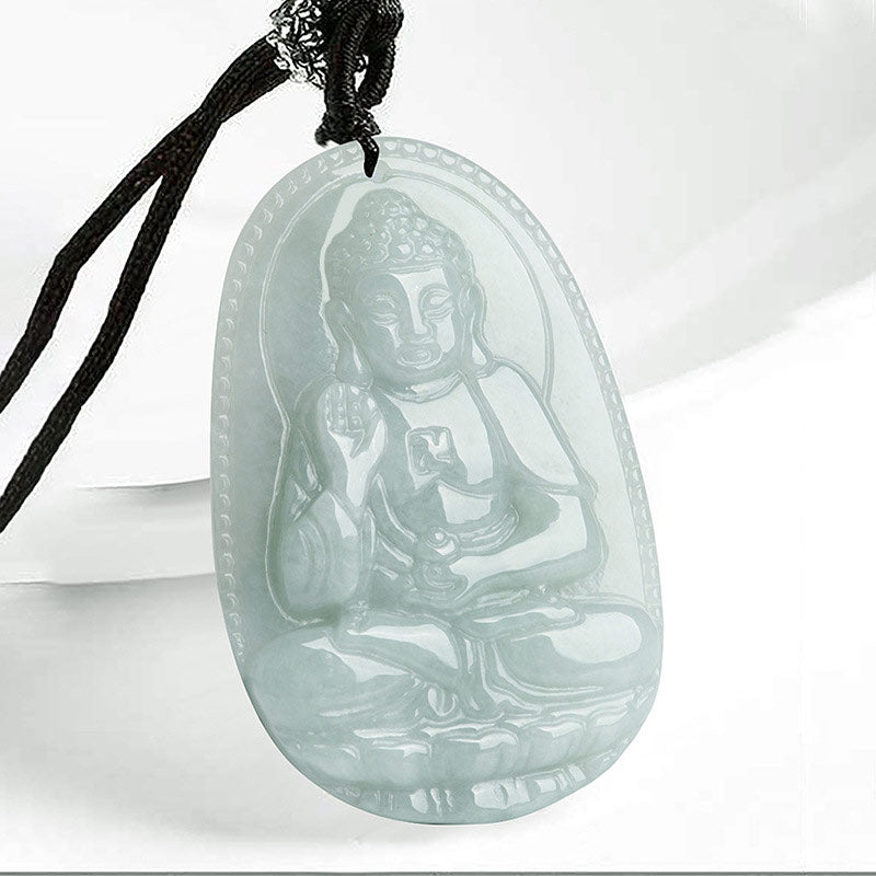 Kette Jade Tierkreis-Buddha Wohlstand Anhänger grün