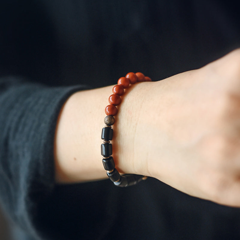 Armband Kristall Kupfer Paar Frieden Naturstein elastisch Handgelenk getragen