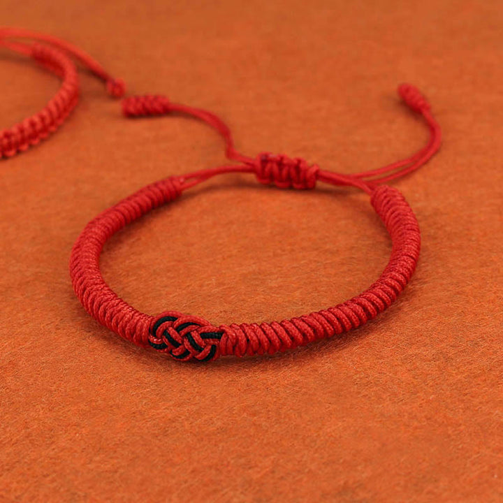 Armband Rot Schwarz Chinesischer Knoten - Schutz