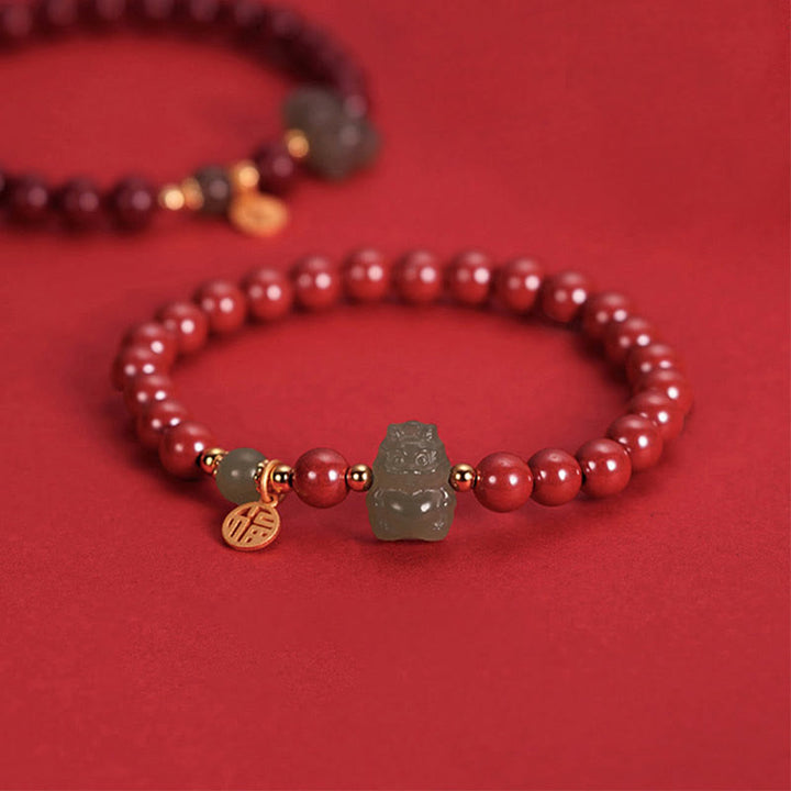 Armband 925 Silber Zinnober Fu-Zeichen – Segen