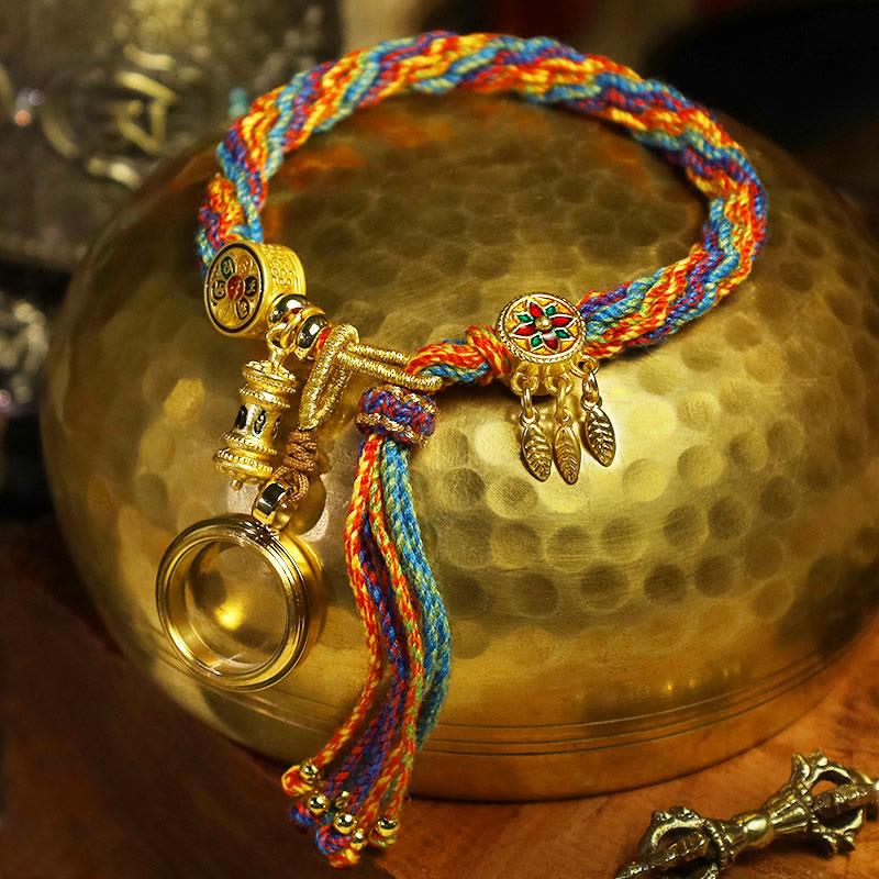 Armband Om Mani Padme Hum - Reinkarnation & Glücksknoten