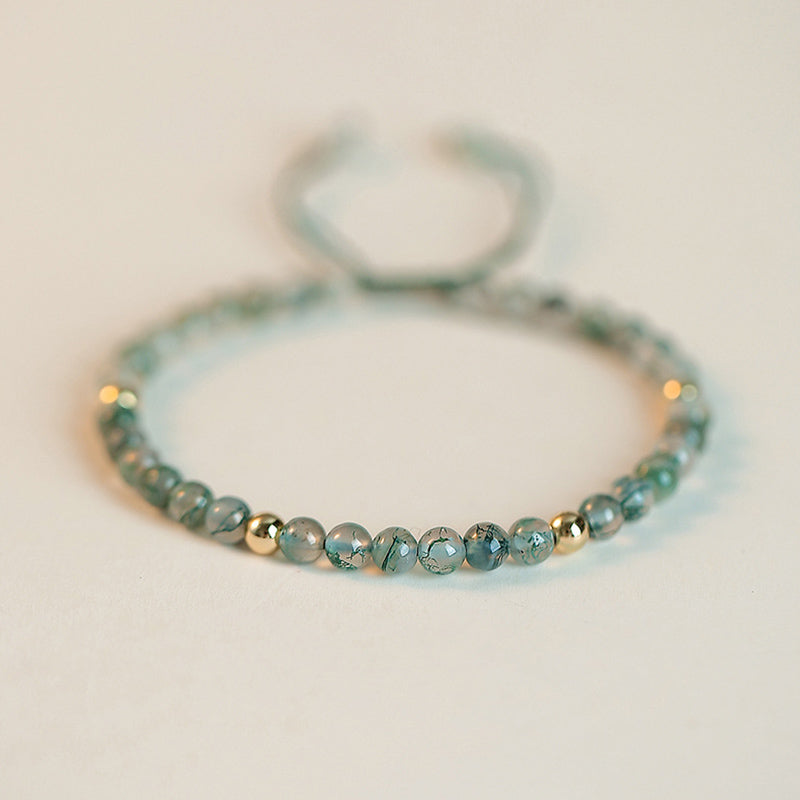 Armband Achat – Glück & Balance mit türkisen Steinen und Goldperlen