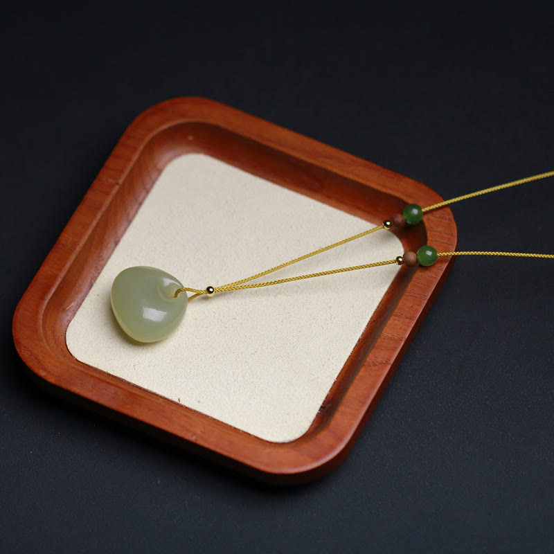 Hetian Jade Anhänger Kette Grün Natur