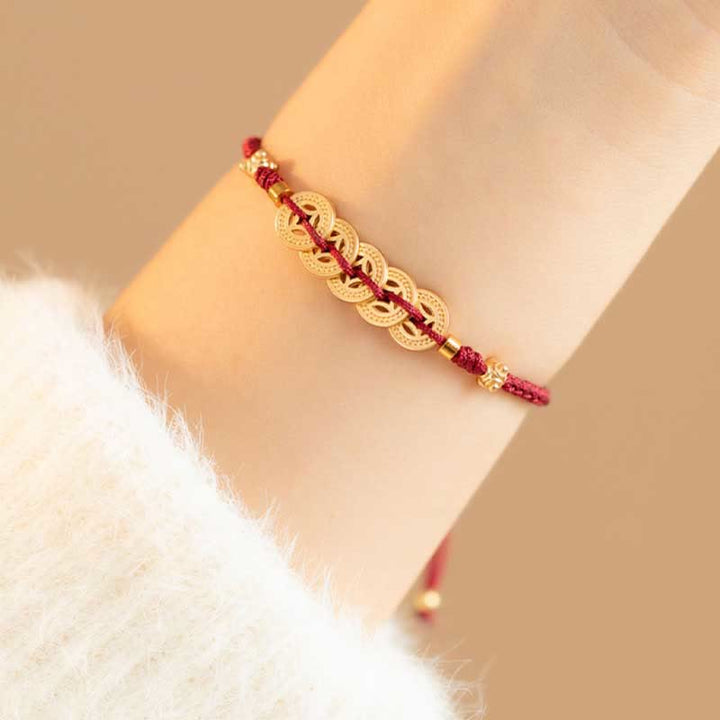 Armband Kupfer – Glück & Stärke mit roten Fäden elegantes Accessoire