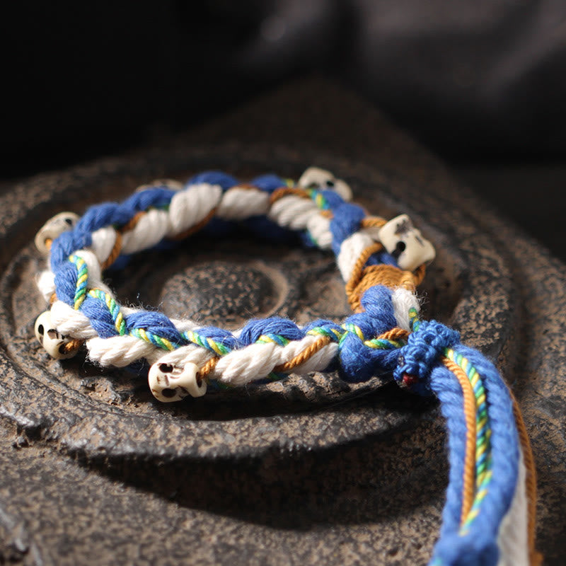Blaues Seil Armband – Glück & Wohlstand & Harmonie mit Perlen