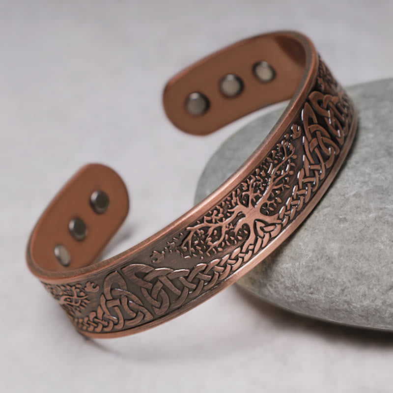 Kupfer Armband Lebensbaum – Glück & Balance keltisches Muster graviert