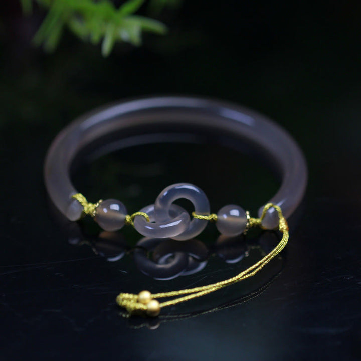 Armband Achat – Frieden & Balance Energie mit grauem Stein elegant.