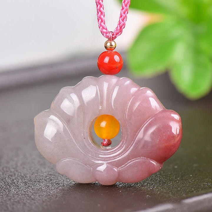 Anhänger Kette Jade Lotus Blume – Wohlstand