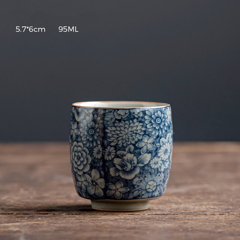 Porzellan Teetasse Lotus Pfirsichblüte Chrysantheme Mittel (95 ml)