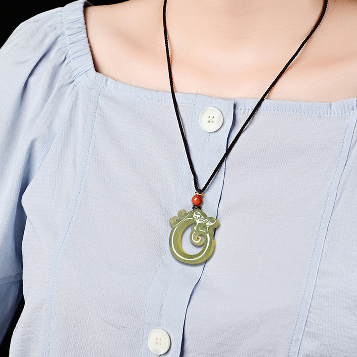Jade Anhänger Kette Glück Schutz