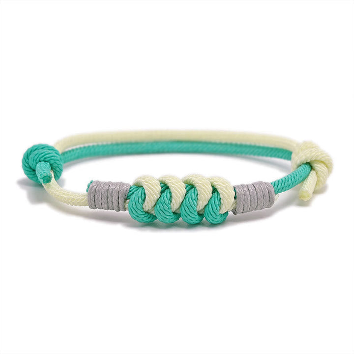 Armband Geflochten Knoten – Stärke türkis weiß grau elastisch Seil