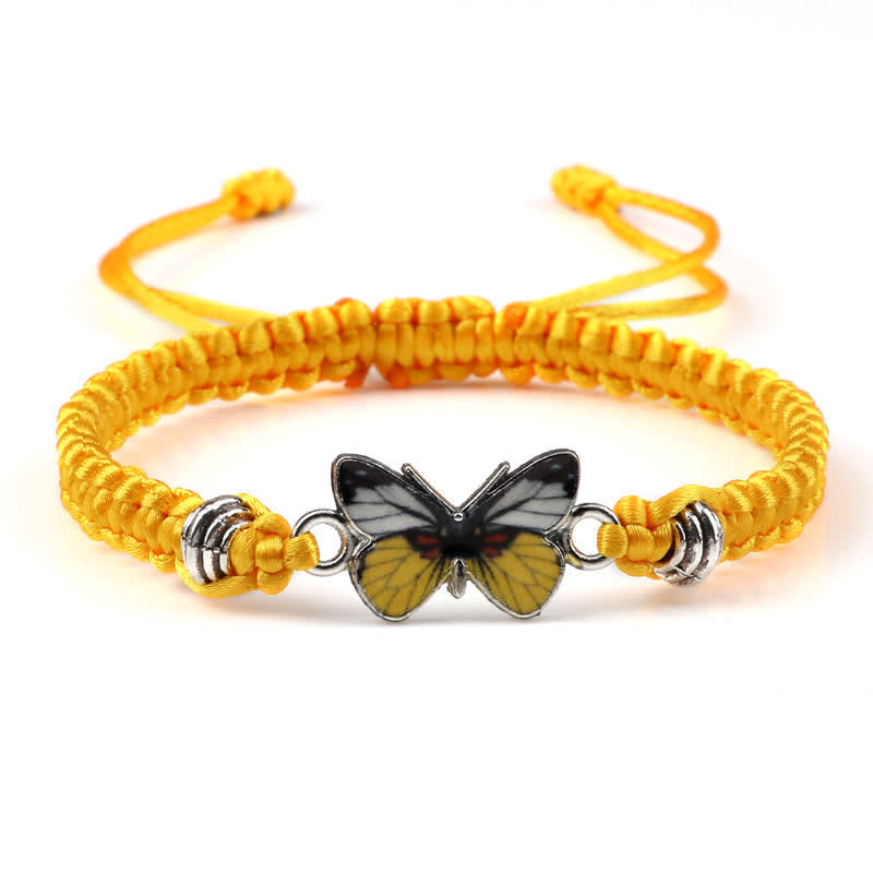 Gelbes Armband Schmetterling – Liebe mit Schmetterling Charm Nahaufnahme
