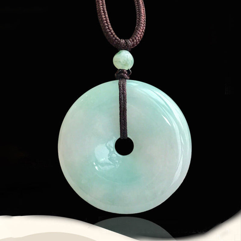 Jade Anhänger Kette Buddha-Perlen Glück grün