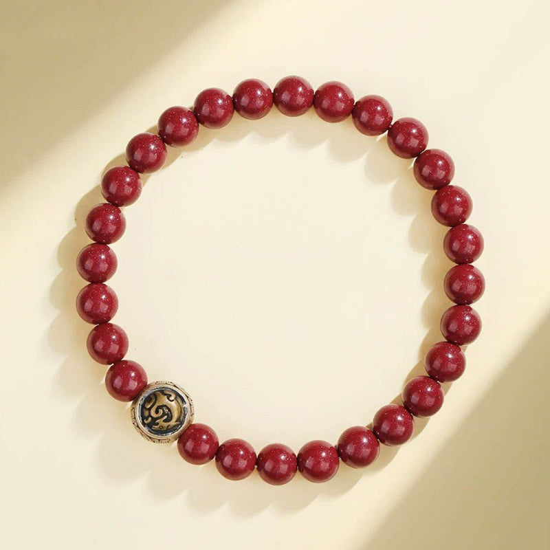 Rotes Zinnober Armband 925 Silber Perlen Segen Energie elegant.