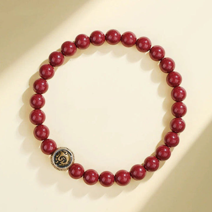 Rotes Zinnober Armband 925 Silber Perlen Segen Energie elegant.