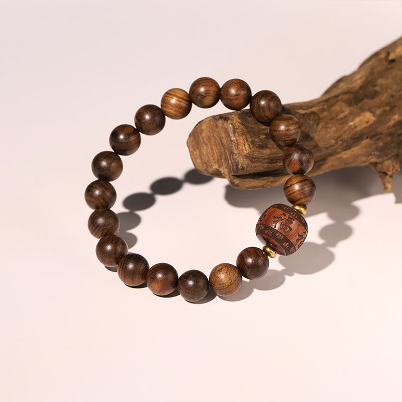 Armband Rosenholz Fu-Zeichen auf Ast elegant braun natürlich