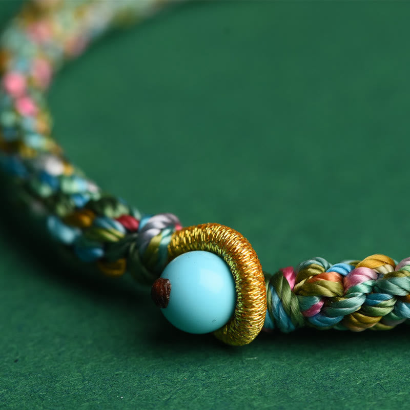 Armband Bunt Glück Geflochten – Glück Seil Perle Blau Grün