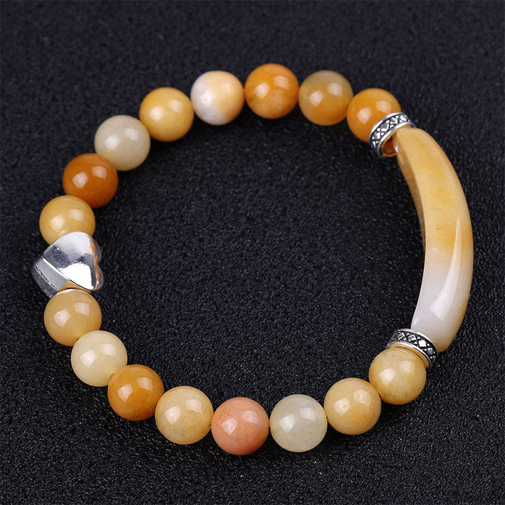 Bernstein Kristall Perlen Armband Unisex mit Silber Verschluss elegant