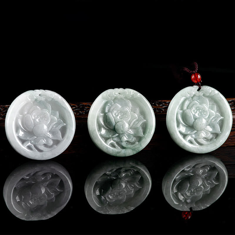Jade Anhänger Lotus Blume Varianten