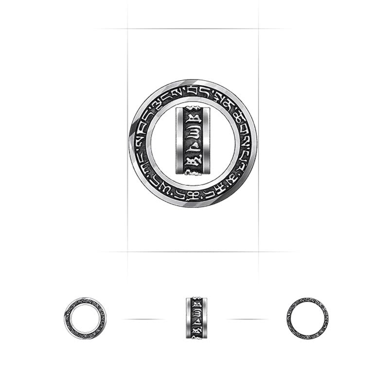 Anhänger Kette Tibetischer Gelassenheit Silber Ring