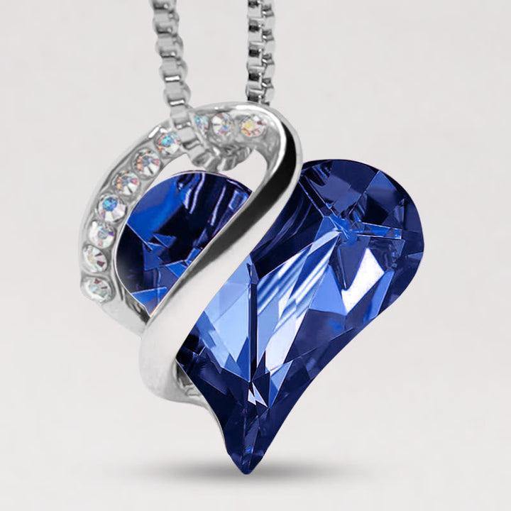 Kette Rubin Herz Blau Anhänger Silber glänzend Liebe Heilung