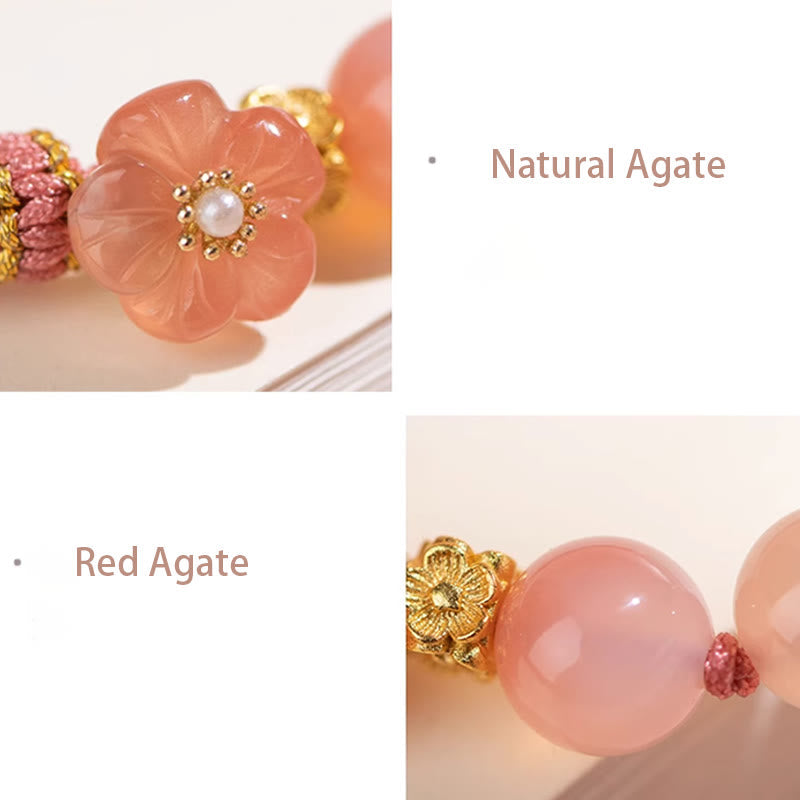 Armband Achat Pfirsichblüte – Glück & Wohlstand