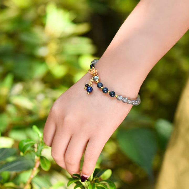 Armband Mondstein Mond Heilung Ruhe Energie elastisch Naturstein Handgelenk getragen