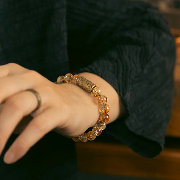 Armband Natürlicher Citrin Messing - Schutz