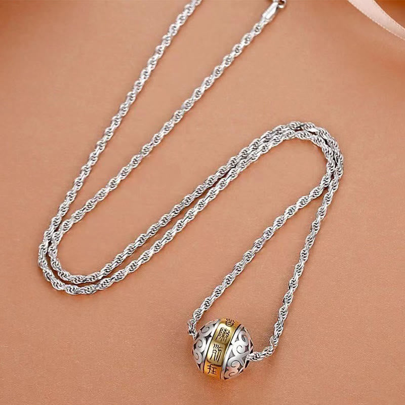 Kette Stein Neun-Zeichen-Mantra – Harmonie & Fokus – Echter Naturstein – Silberkette mit Stein-Anhänger Neun-Zeichen-Mantra Harmonie Fokus Schmuck