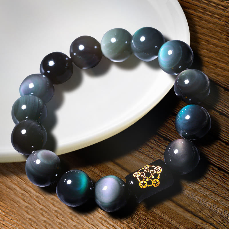Armband Regenbogen Obsidian - Schutz Wandel