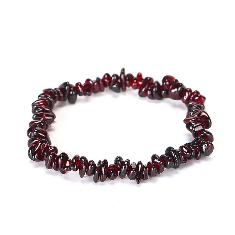 Armband Kristall Wärme dunkelrot Granat Naturstein elastisch glänzend