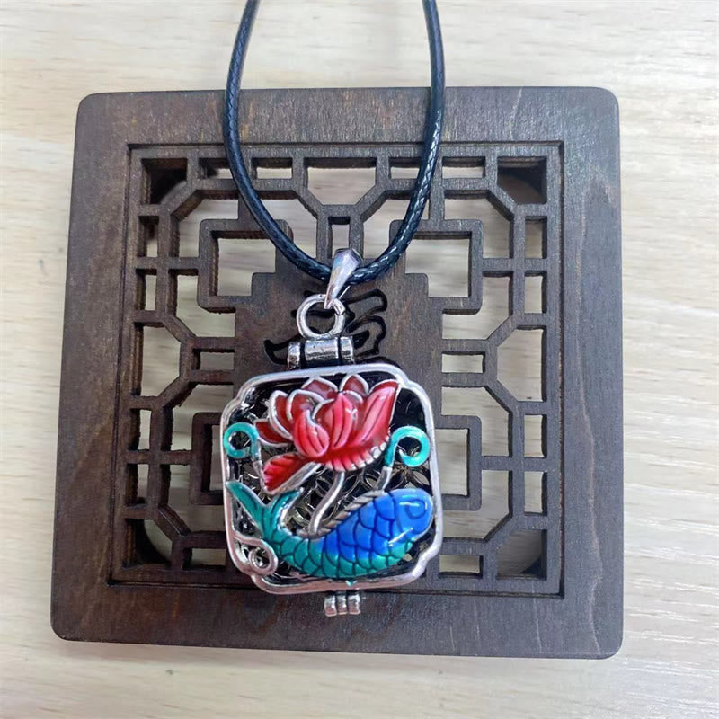 Kette Kupfer Lotus Koi Münze – Bild 7 – Kette Kupfer Lotus Koi Münze Anhänger bunter Email Schmuck