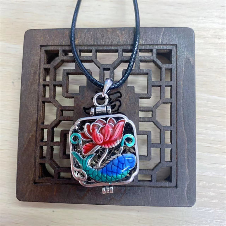 Kette Kupfer Lotus Koi Münze – Bild 7 – Kette Kupfer Lotus Koi Münze Anhänger bunter Email Schmuck