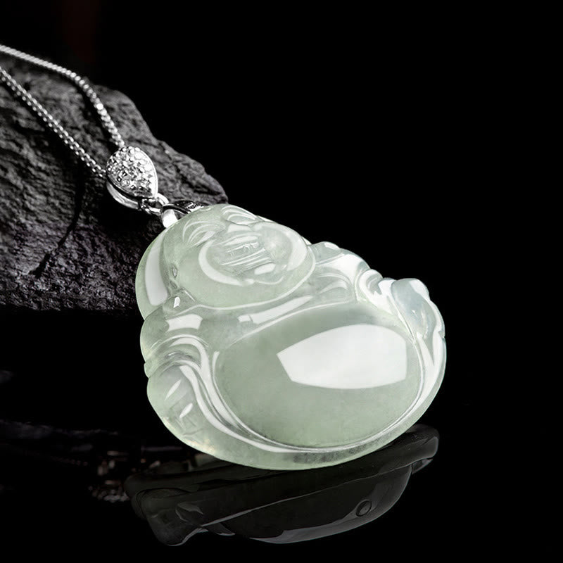 Anhänger Kette Jade Lachender Buddha – Wohlstand