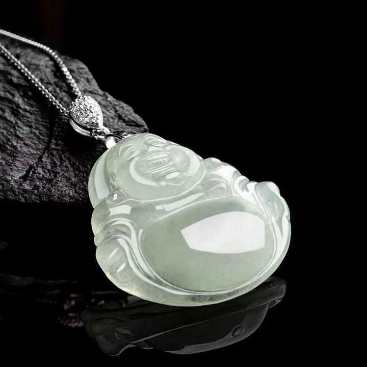 Anhänger Kette Jade Lachender Buddha – Wohlstand