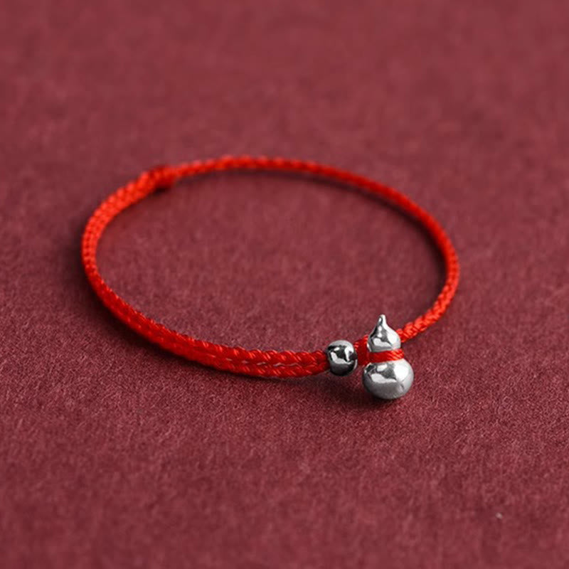 Armband 925 Silber Kürbis – Glück mit rotem Faden Wu Lou Anhänger