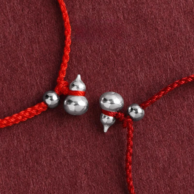 Armband 925 Silber Kürbis Glück rote Schnur Schmuck Handgelenk