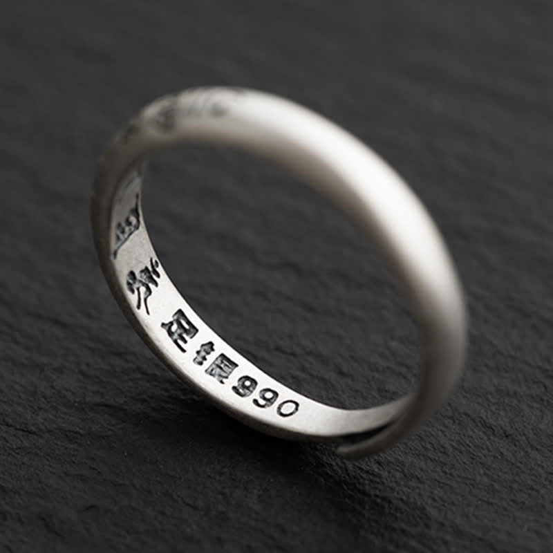 925er Silberring mit Om Mani Padme Hum Liebe und Frieden